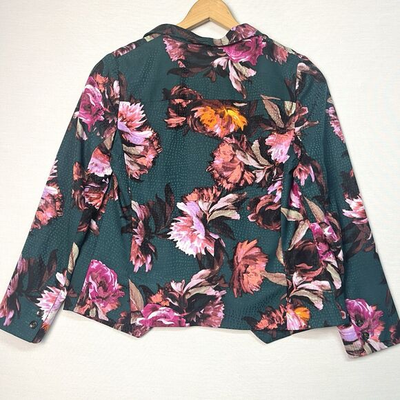 Anthropologie Cartonnier Rihan Floral Print Blazer Jacket Sz 6 Coat Silky Career - Picture 7 of 7